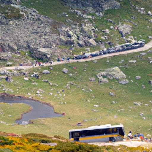 אוטובוס שלוקח תיירים לשבעת אגמי רילה