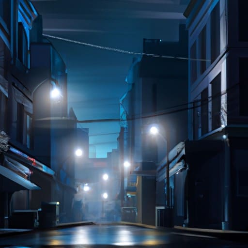 רחוב מואר בלילה, המציג את בטיחות העיר.