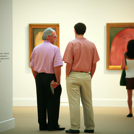 מבקרים מתפעלים מאמנות בגלריה הלאומית לאמנות זרה