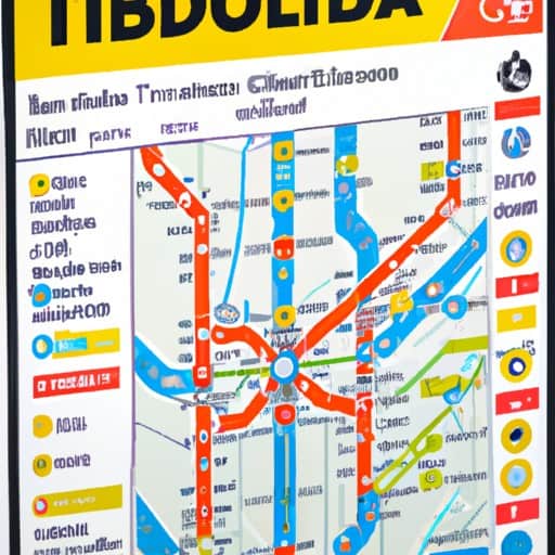 מפת אפשרויות התחבורה הציבורית של פלובדיב, כולל אוטובוסים ואופניים
